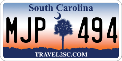 SC license plate MJP494