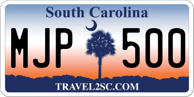 SC license plate MJP500