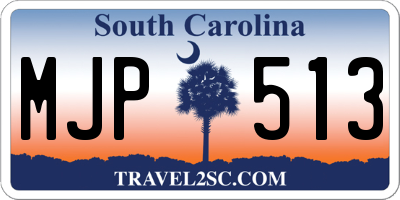 SC license plate MJP513