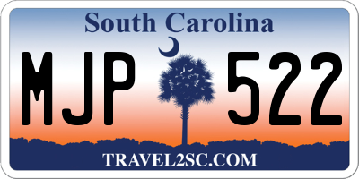 SC license plate MJP522