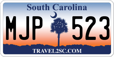 SC license plate MJP523