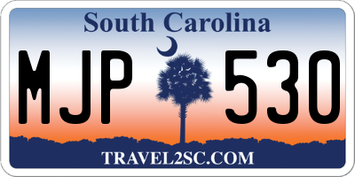 SC license plate MJP530