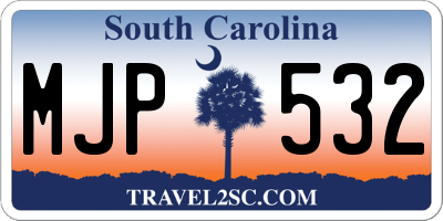 SC license plate MJP532