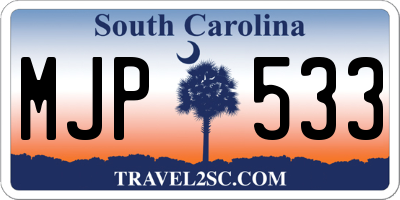 SC license plate MJP533