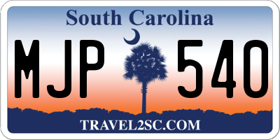 SC license plate MJP540