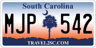 SC license plate MJP542