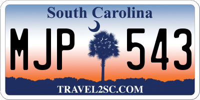SC license plate MJP543