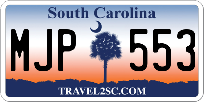 SC license plate MJP553