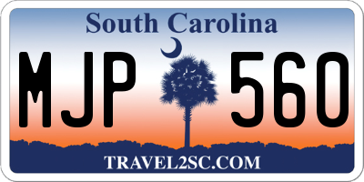 SC license plate MJP560