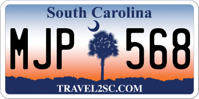 SC license plate MJP568
