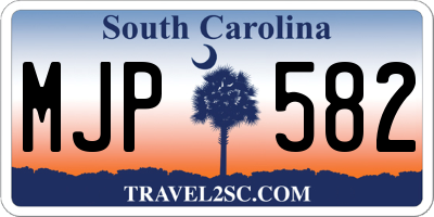 SC license plate MJP582