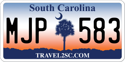 SC license plate MJP583