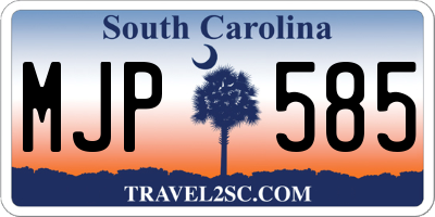 SC license plate MJP585