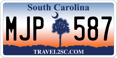 SC license plate MJP587