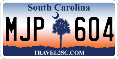SC license plate MJP604