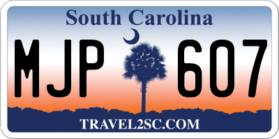 SC license plate MJP607