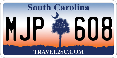 SC license plate MJP608