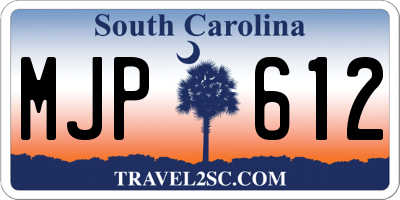 SC license plate MJP612