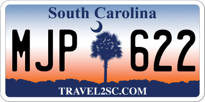 SC license plate MJP622