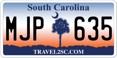 SC license plate MJP635