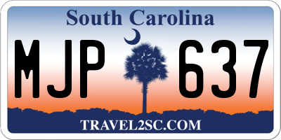 SC license plate MJP637