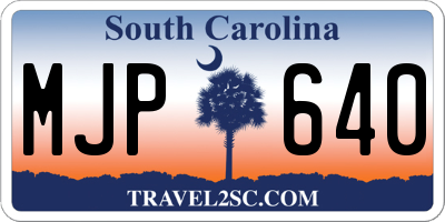 SC license plate MJP640