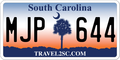 SC license plate MJP644