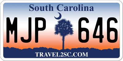 SC license plate MJP646