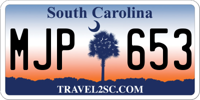 SC license plate MJP653