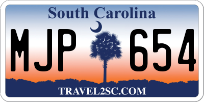 SC license plate MJP654
