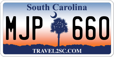 SC license plate MJP660