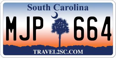 SC license plate MJP664