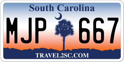 SC license plate MJP667