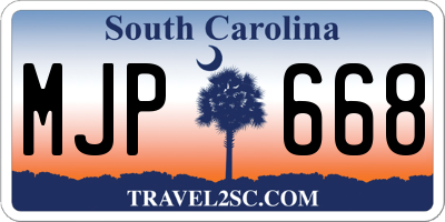 SC license plate MJP668