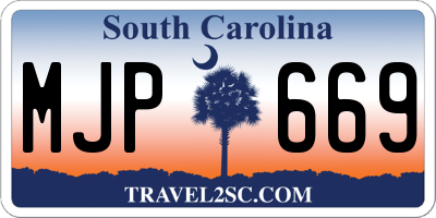 SC license plate MJP669