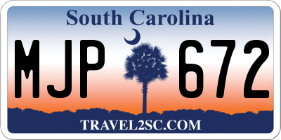 SC license plate MJP672