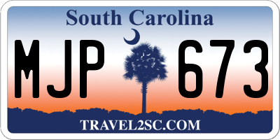 SC license plate MJP673