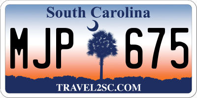 SC license plate MJP675