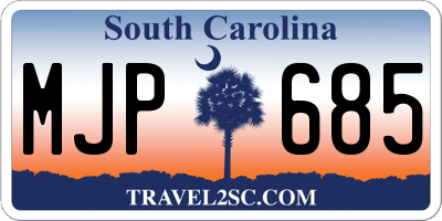 SC license plate MJP685
