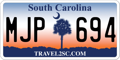 SC license plate MJP694
