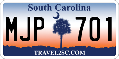 SC license plate MJP701