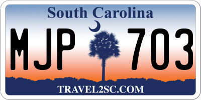 SC license plate MJP703
