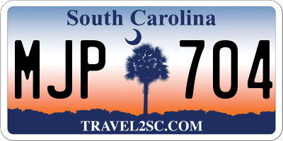 SC license plate MJP704