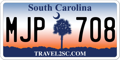SC license plate MJP708