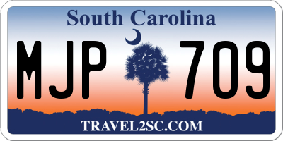 SC license plate MJP709