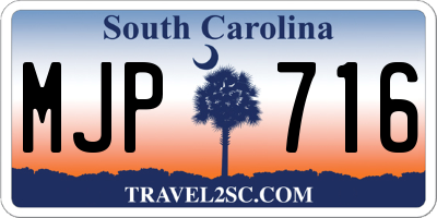 SC license plate MJP716