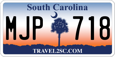 SC license plate MJP718