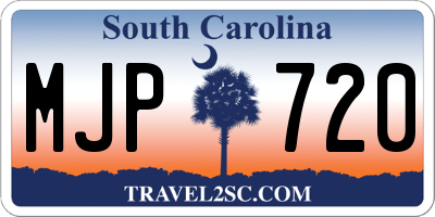 SC license plate MJP720