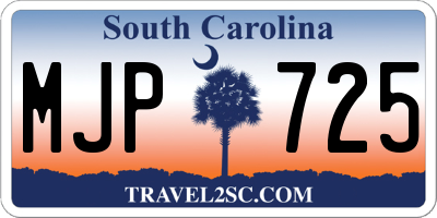 SC license plate MJP725