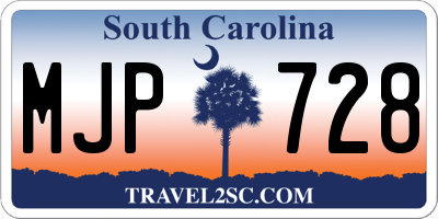 SC license plate MJP728